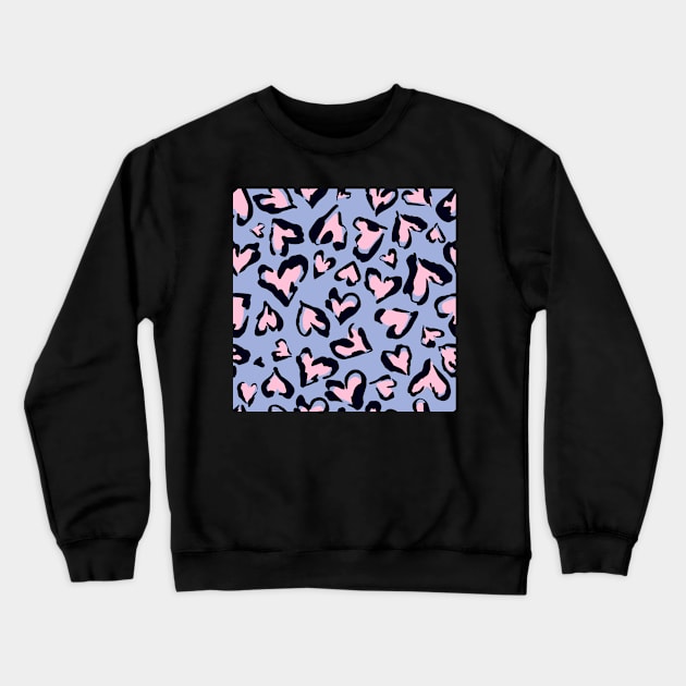 Cute Leopard Heart Pattern Print Crewneck Sweatshirt by Made In Kush